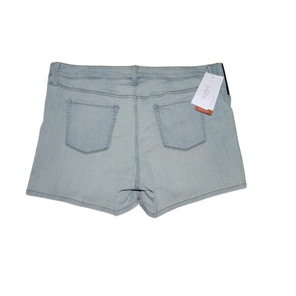 Isabel Women's Light Blue Denim Maternity Short with Elastic Waist, Size 16. - Picture 2 of 9